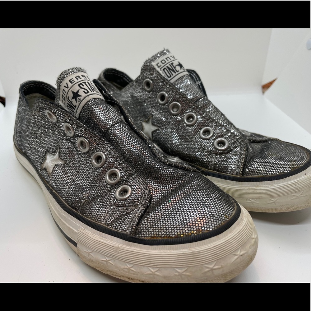 Silver Glitter Slip-on One Star Converse